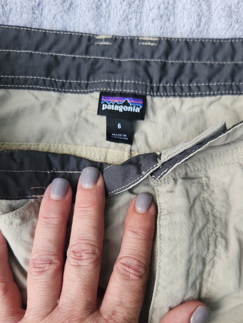 Patagonia Beige and Tan Hiking Outdoor Shorts